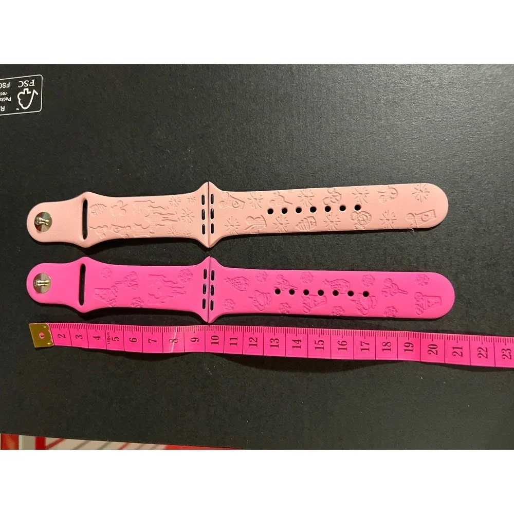 Disney Princess Castle Ice Cream Apple Watch Bands Set 38mm 40mm 41mm Pink Peach